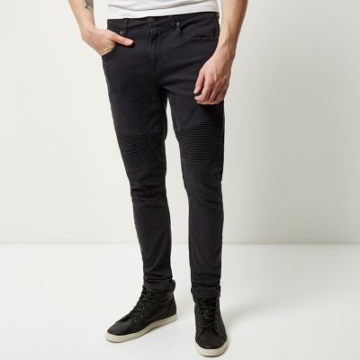 Grey Sid skinny biker jeans